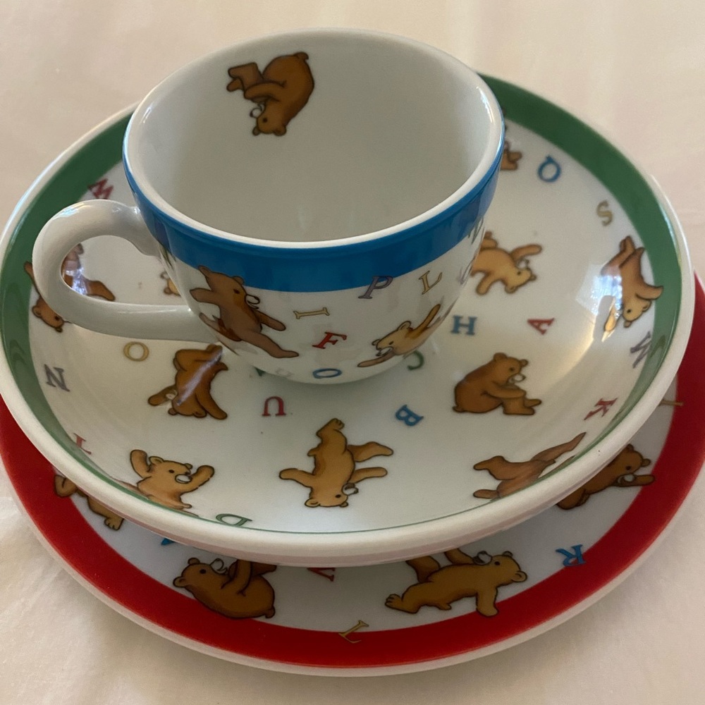 Tiffany & co. Child’s plate, bowl and cup